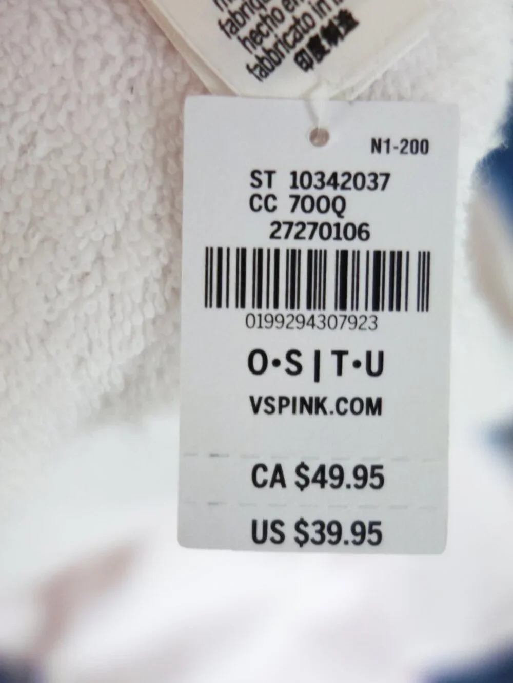 Victoria’s Secret PINK Love Pink Logo Beach Towel Red White Cotton New